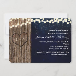 Rustikaler Baum geschnitzte Einladung