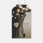 Rustikaler Baum & Licht Moderne Barnhochzeit Geschenkanhänger (Rückseite)