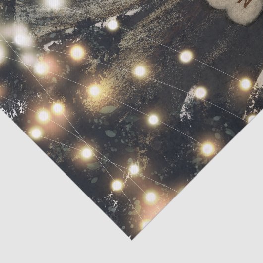 Rustikaler Baum & Licht Moderne Barnhochzeit Seidenpapier (Ausschnitt)