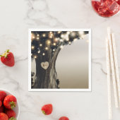 Rustikaler Baum & Licht Moderne Barnhochzeit Serviette (Beispiel)