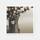 Rustikaler Baum & Licht Moderne Barnhochzeit Serviette (Vorderseite)