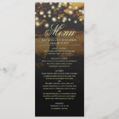 Rustikaler Baum mit Lichtereihen Menükarte (Vorderseite)