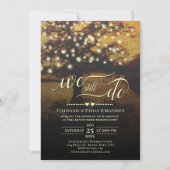 Rustikaler Baum mit Lichtermeer Hochzeitstag Einladung (Vorderseite)