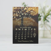Rustikaler Baum mit Lichtern Eleganter Hochzeitska Save The Date (Stehend Vorderseite)