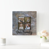 Rustikaler Baum-Ringelbaum, beängstigend Quadratische Wanduhr (Zuhause)