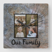 Rustikaler Baum-Ringelbaum, beängstigend Quadratische Wanduhr (Vorderseite)