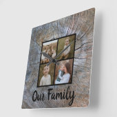 Rustikaler Baum-Ringelbaum, beängstigend Quadratische Wanduhr (Winkel)