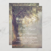 Rustikaler Baum-träumerische Schnur beleuchtet Einladung (Vorne/Hinten)