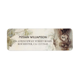 Rustikaler Baum und gemeißelte Rücksendeadressen-A