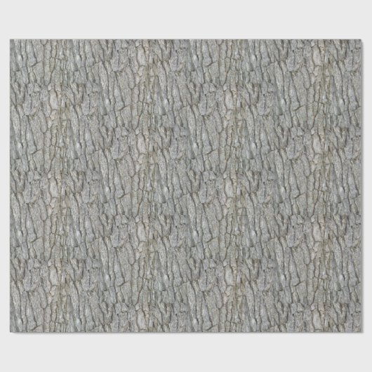 Rustikaler Baumbarsch Grau Geschenkpapier (Flach)