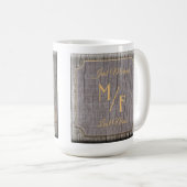 Rustikaler Baumbestand Barkholz mit Initialen stru Kaffeetasse (VorderseiteRechts)