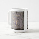 Rustikaler Baumbestand Barkholz mit Initialen stru Kaffeetasse (Vorderseite Links)