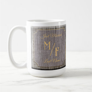 Rustikaler Baumbestand Barkholz mit Initialen stru Kaffeetasse