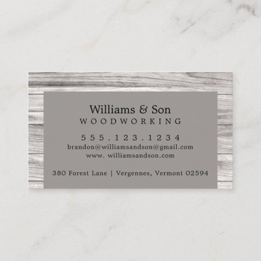 Rustikaler Baumbestand Visitenkarte (Rückseite)