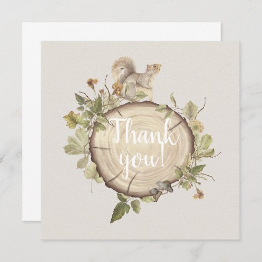 Rustikaler Baumstamm Dankeskarte (Vorne/Hinten)