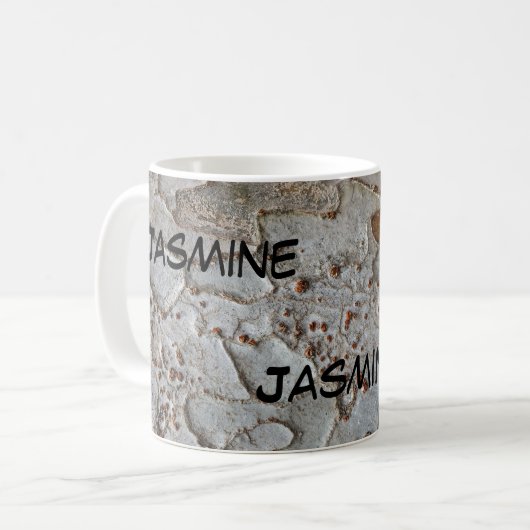 Rustikaler Baumstamm Foto Abstraktes Muster Natur Kaffeetasse (Vorderseite Links)