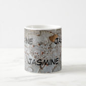 Rustikaler Baumstamm Foto Abstraktes Muster Natur Kaffeetasse (Mittel)