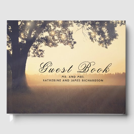 Rustikaler Baumtraum Sommerhochzeit Gästebuch (Vorderseite)