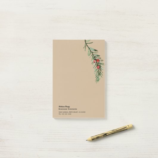 Rustikaler Baumzweig Post-it Klebezettel (Auf Schreibtisch)