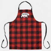 Rustikaler Bear Mama Red & Black Kariert Schürze (Vorderseite)