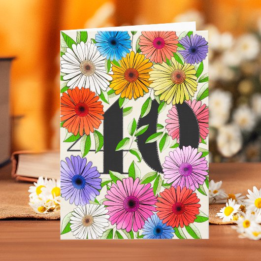 Rustikaler Bege Personalisiert 40. Geburtstag Karte