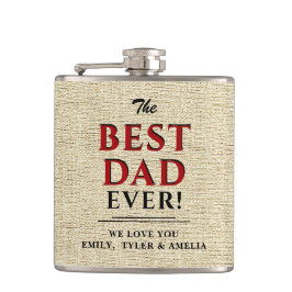 Rustikaler Beige Bester Vater je Vatertag Flachmann