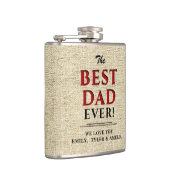 Rustikaler Beige Bester Vater je Vatertag Flachmann (Rechts)