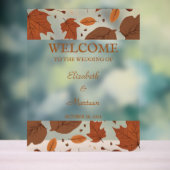 Rustikaler Beige-Brauner Ahorn Verlasst Herbsthoch Acrylschild (Neutral)