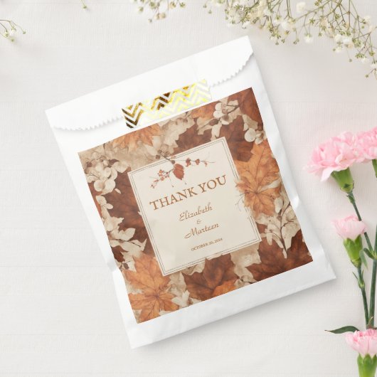 Rustikaler Beige-Brauner Ahorn Verlasst Herbsthoch Geschenktütchen (Versiegelt)