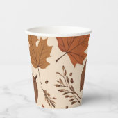 Rustikaler Beige-Brauner Ahorn Verlasst Herbsthoch Pappbecher (Vorderseite)