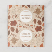 Rustikaler Beige-Brauner Ahorn Verlasst Herbsthoch Platzkarte (Außenseite Aufgefaltet)