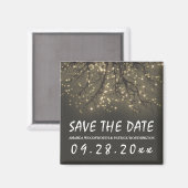 Rustikaler beleuchteter Baumzweig Hochzeit Save-th Magnet (Vorderseite/Rückseite)