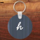 Rustikaler, benutzerdefinierter Monogramm blauer S Schlüsselanhänger (Vorderseite)