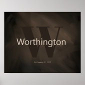 Rustikaler benutzerdefinierter Nachname-Farmhaus-D Poster (Vorne)