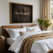 Rustikaler benutzerdefinierter Nachname-Farmhaus-D Poster