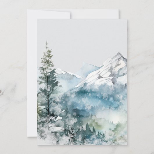 Rustikaler Berg 50. Geburtstag Einladung (Rückseite)