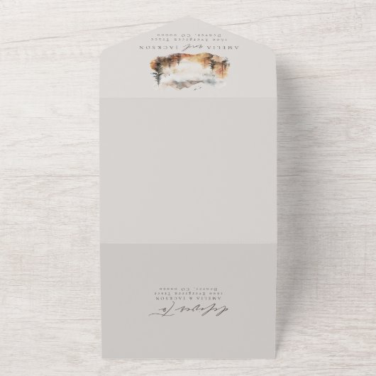 Rustikaler Berg All In One Einladung (Außenbereich)