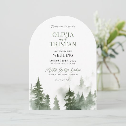 Rustikaler Berg Einladung (Stehend Vorderseite)