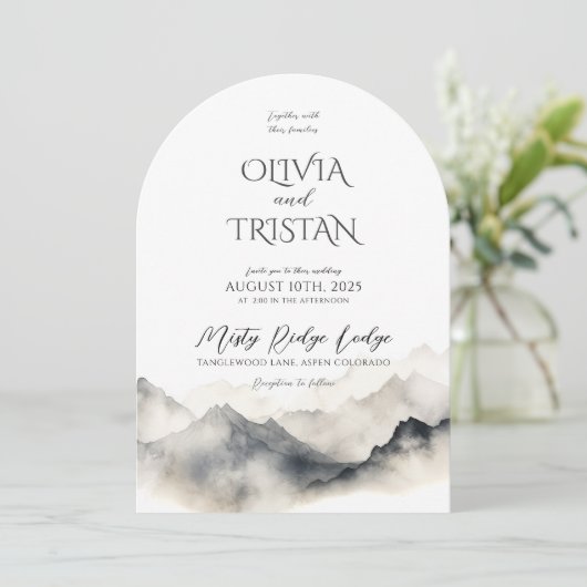 Rustikaler Berg Einladung (Stehend Vorderseite)