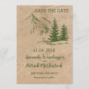 Rustikaler Berg Save the Date Landschaftlich