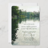 Rustikaler Bergsee-Heron Hochzeitseinladung Einladung (Vorderseite)