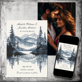 Rustikaler Bergsee | Waldhochzeit im Foto Save The Date