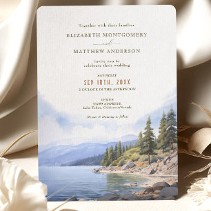 Rustikaler Bergsee Wedding Lake Tahoe Einladung
