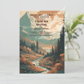 Rustikaler Bergwald Evergreen Baby Shower Einladung (Stehend Vorderseite)