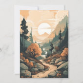 Rustikaler Bergwald Evergreen Baby Shower Einladung (Rückseite)