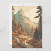 Rustikaler Bergwald Evergreen Baby Shower Einladung (Rückseite)