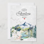 Rustikaler Bergwald Evergreen Tree Wedding Einladung (Rückseite)