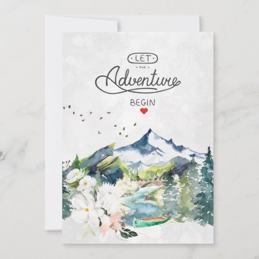 Rustikaler Bergwald Evergreen Tree Wedding Einladung (Rückseite)