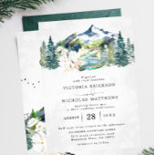Rustikaler Bergwald Evergreen Tree Wedding Einladung