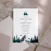 Rustikaler Bergwald Evergreen Tree Wedding Einladung